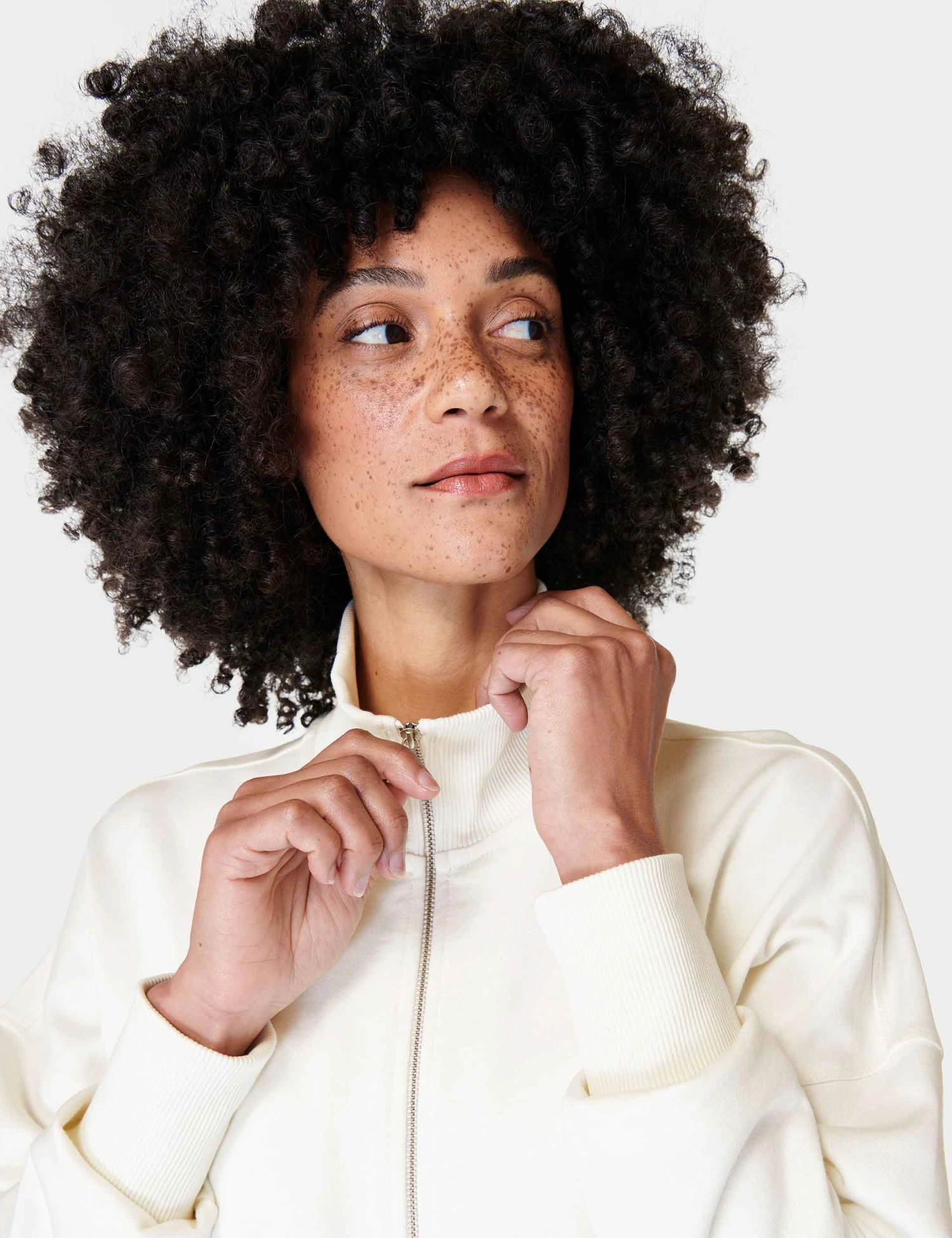 Sweaty Betty After Class Zip Up - Lily White 6 Sweaty Betty After Class Zip Up - Lily White - Image 4