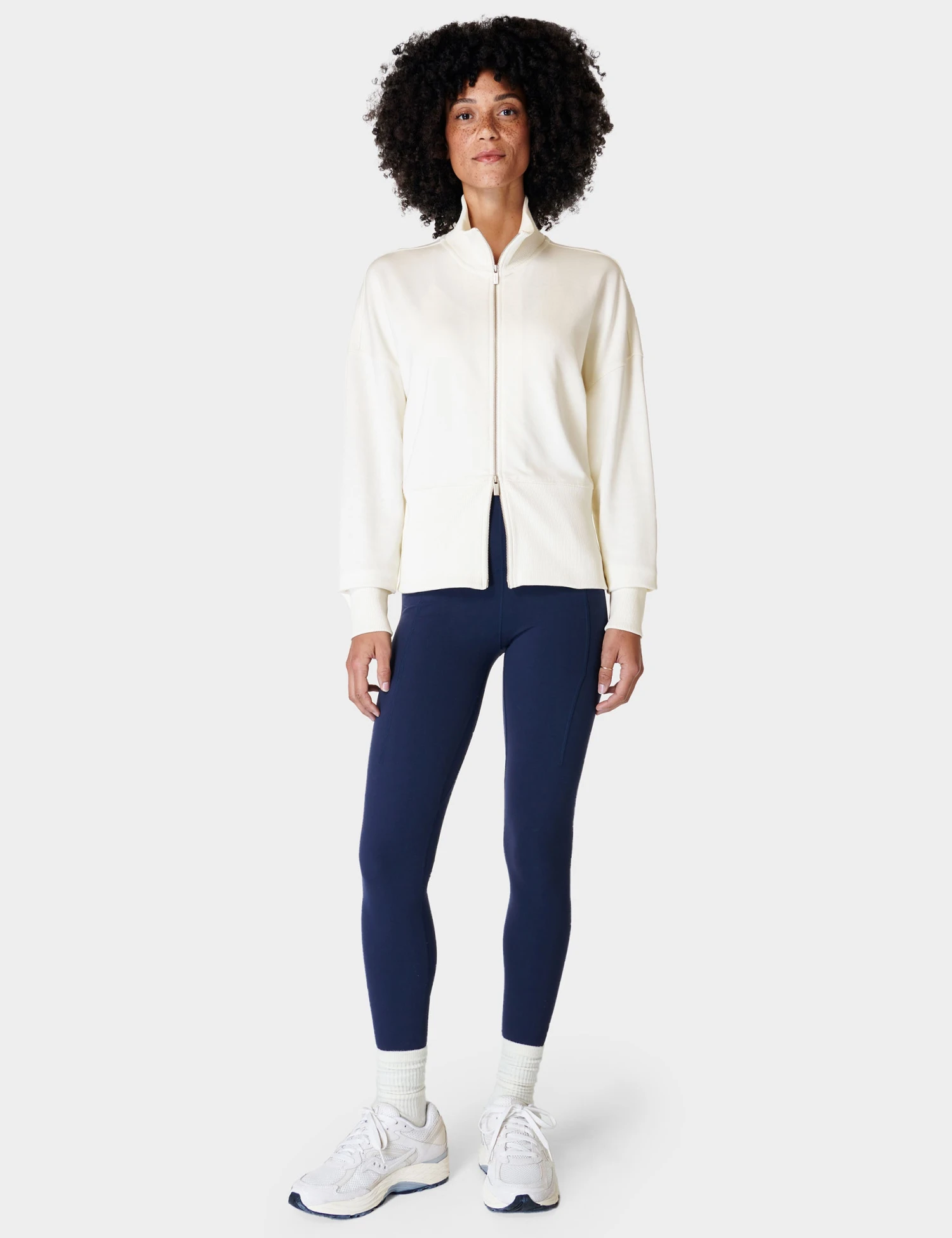 Sweaty Betty After Class Zip Up - Lily White 8 Sweaty Betty After Class Zip Up - Lily White - Image 6