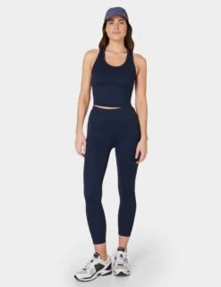 Sweaty Betty All Day 7/8 Leggings - Navy Blue -The Sports Edit Store sweaty betty all day 7 8 leggings navy blue sb965178 4274 5