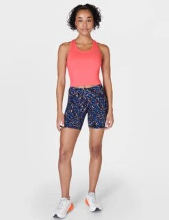 Sweaty Betty Athlete Crop Seamless Gym Vest - Coral Pink -The Sports Edit Store sweaty betty athlete crop seamless gym vest coral pink sb6545c 5