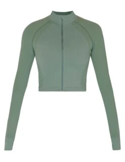 Sweaty Betty Athlete Crop Seamless Gym Zip Up - Cool Forest Green 17 Sweaty Betty Athlete Crop Seamless Gym Zip Up - Cool Forest Green -The Sports Edit Store sweaty betty athlete crop seamless gym zip up cool forest green sb9288 2