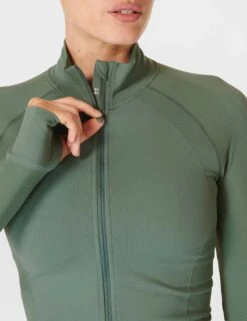 Sweaty Betty Athlete Crop Seamless Gym Zip Up - Cool Forest Green 12 Sweaty Betty Athlete Crop Seamless Gym Zip Up - Cool Forest Green -The Sports Edit Store sweaty betty athlete crop seamless gym zip up cool forest green sb9288 7