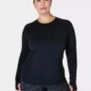 Sweaty Betty Athlete Seamless Gym Long Sleeve Top - Black -The Sports Edit Store sweaty betty athlete seamless gym long sleeve top black sb6547 1
