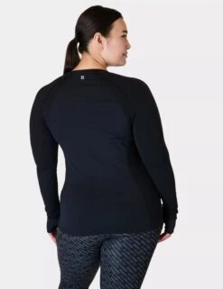 Sweaty Betty Athlete Seamless Gym Long Sleeve Top - Black -The Sports Edit Store sweaty betty athlete seamless gym long sleeve top black sb6547 2