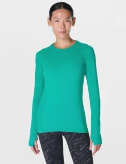 Sweaty Betty Athlete Seamless Gym Long Sleeve Top - Gem Green