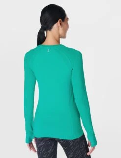 The Sports Edit Store -The Sports Edit Store sweaty betty athlete seamless gym long sleeve top green sb6547 2