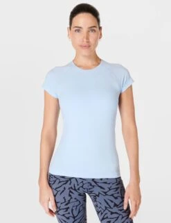 Sweaty Betty Athlete Seamless Gym T-Shirt - Breeze Blue