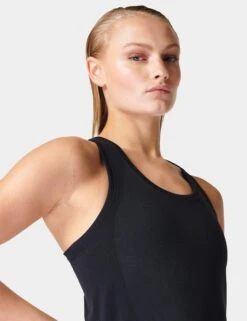 Sweaty Betty Athlete Seamless Gym Vest - Black -The Sports Edit Store sweaty betty athlete seamless gym vest black sb6545 3