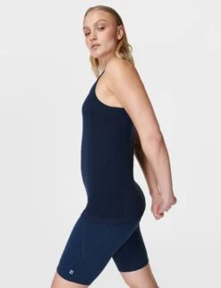 Sweaty Betty Athlete Seamless Gym Vest - Navy Blue 10 Sweaty Betty Athlete Seamless Gym Vest - Navy Blue -The Sports Edit Store sweaty betty athlete seamless gym vest navy blue sb6545 3