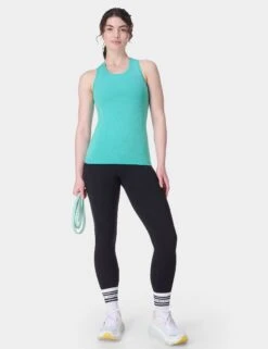 Sweaty Betty Athlete Seamless Gym Vest - Seaspray Ripple Blue Marl -The Sports Edit Store sweaty betty athlete seamless gym vest seaspray ripple blue sb6545 7