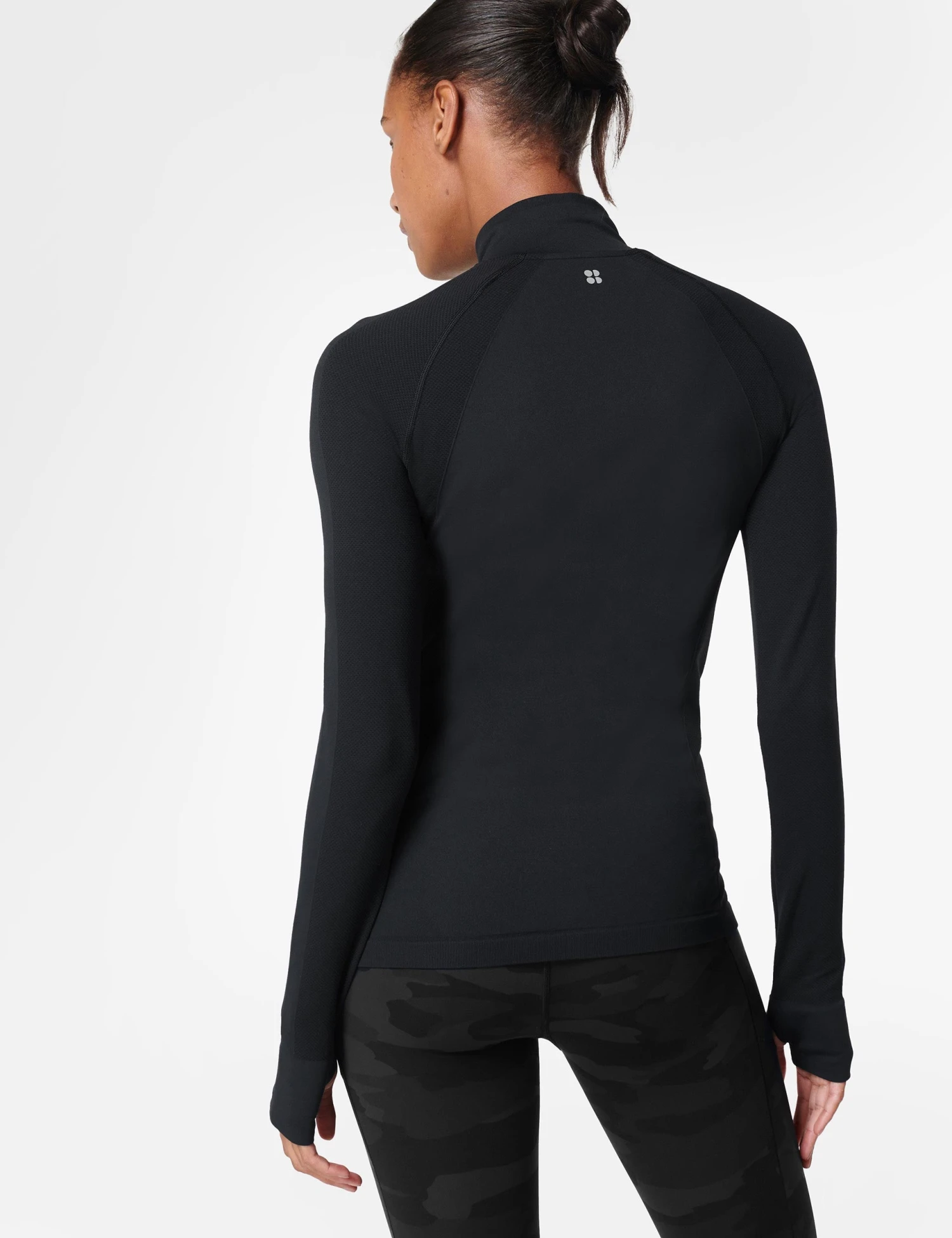 Sweaty Betty Athlete Seamless Half Zip Long Sleeve Top - Black 4 Sweaty Betty Athlete Seamless Half Zip Long Sleeve Top - Black - Image 2