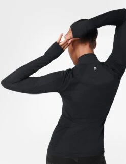 Sweaty Betty Athlete Seamless Half Zip Long Sleeve Top - Black 10 Sweaty Betty Athlete Seamless Half Zip Long Sleeve Top - Black -The Sports Edit Store sweaty betty athlete seamless half zip long sleeve top black sb6548 6
