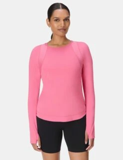 Sweaty Betty Breathe Easy Mesh Long Sleeve Top - Lollipop Pink