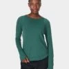 Sweaty Betty Breathe Easy Running Long Sleeve Top - Glade Green -The Sports Edit Store sweaty betty breathe easy running long sleeve top glade green sb9122 1
