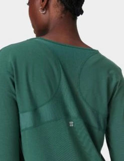 Sweaty Betty Breathe Easy Running Long Sleeve Top - Glade Green -The Sports Edit Store sweaty betty breathe easy running long sleeve top glade green sb9122 3