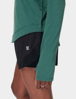 Sweaty Betty Breathe Easy Running Long Sleeve Top - Glade Green -The Sports Edit Store sweaty betty breathe easy running long sleeve top glade green sb9122 4