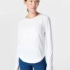 Sweaty Betty Breathe Easy Running Long Sleeve Top - White 1 Sweaty Betty Breathe Easy Running Long Sleeve Top - White -The Sports Edit Store sweaty betty breathe easy running long sleeve top white sb9122 005 1