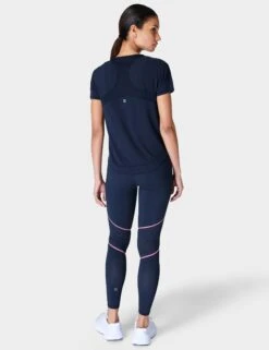 Sweaty Betty Breathe Easy Running T-Shirt - Navy Blue -The Sports Edit Store sweaty betty breathe easy running t shirt navy blue sb9121 2