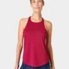 Sweaty Betty Breathe Easy Running Vest - Vamp Red -The Sports Edit Store sweaty betty breathe easy running vest vamp red sb9123 1