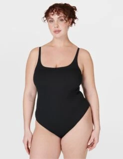 Sweaty Betty Capri Crinkled Scoop Neck Swimsuit - Black