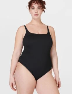 Sweaty Betty Capri Crinkled Scoop Neck Swimsuit - Black -The Sports Edit Store sweaty betty capri crinkled scoop neck swimsuit black sb9817 4