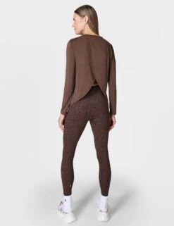 Sweaty Betty Drape Back Long Sleeve Top - Walnut Brown 12 Sweaty Betty Drape Back Long Sleeve Top - Walnut Brown -The Sports Edit Store sweaty betty drape back long sleeve top walnut brown sb9463 5