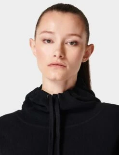 Sweaty Betty Escape Italian Fleece Hoody - Black -The Sports Edit Store sweaty betty escape italian fleece hoody black sb6426 3