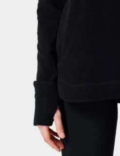 Sweaty Betty Escape Italian Fleece Hoody - Black -The Sports Edit Store sweaty betty escape italian fleece hoody black sb6426 4