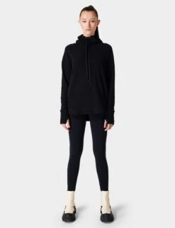 Sweaty Betty Escape Italian Fleece Hoody - Black -The Sports Edit Store sweaty betty escape italian fleece hoody black sb6426 5