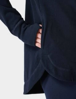 Sweaty Betty Escape Italian Fleece Hoody - Navy Blue -The Sports Edit Store sweaty betty escape italian fleece hoody navy blue sb6426 4