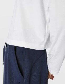 Sweaty Betty Essential Crop Long Sleeve T-Shirt - White -The Sports Edit Store sweaty betty essential crop long sleeve t shirt white sb9689 6