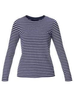 Sweaty Betty Essential Long Sleeve T-Shirt - Navy Blue White Stripe 13 Sweaty Betty Essential Long Sleeve T-Shirt - Navy Blue White Stripe -The Sports Edit Store sweaty betty essential ls t shirt navy blue white stripe sb9690 7