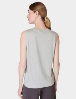 Sweaty Betty Essential Sleeveless Vest - Light Grey Marl -The Sports Edit Store sweaty betty essential sleeveless vest light grey marl sb9699b 0r4 2
