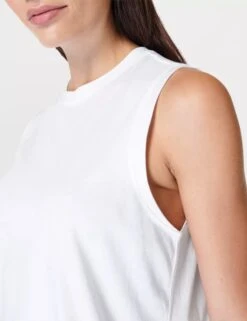 Sweaty Betty Essential Sleeveless Vest - White -The Sports Edit Store sweaty betty essential sleeveless vest white sb9699 5