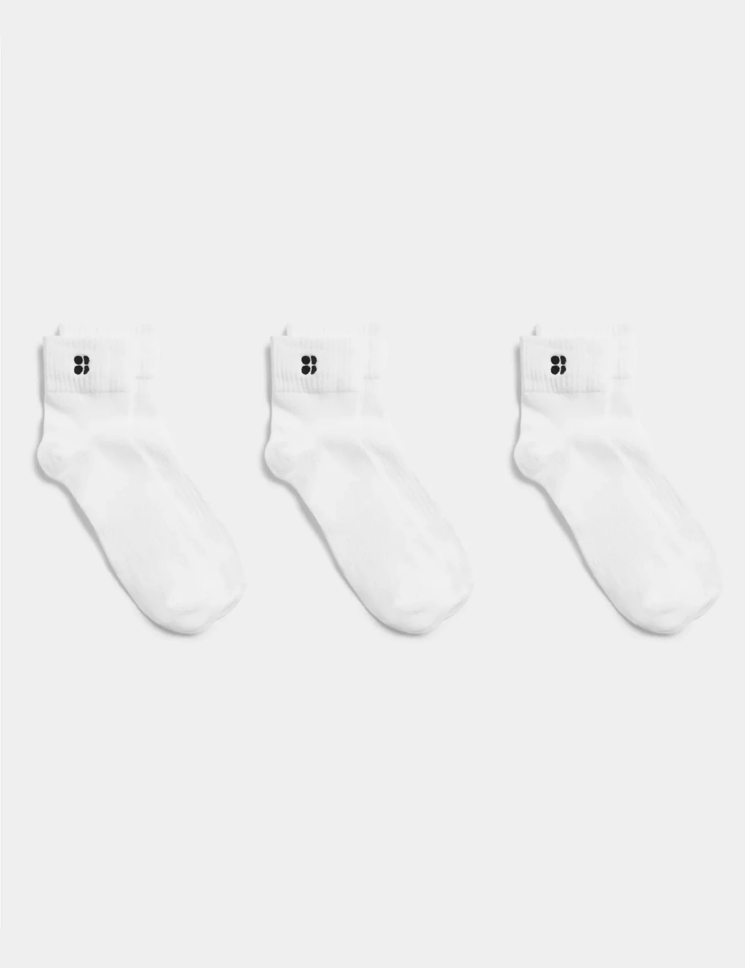 Sweaty Betty Essentials Mid Socks 3-Pack - White 3 Sweaty Betty Essentials Mid Socks 3-Pack - White