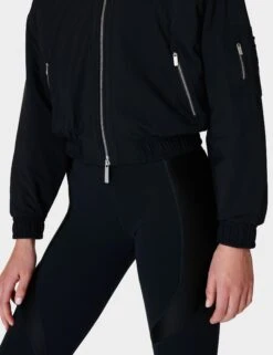 Sweaty Betty Explorer Bomber Jacket - Black -The Sports Edit Store sweaty betty explorer bomber jacket black sb9608 7