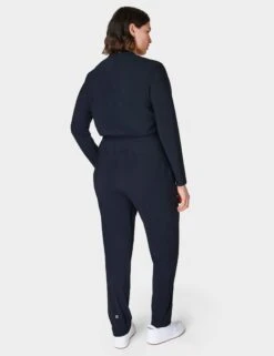 Sweaty Betty Explorer Long Sleeve Jumpsuit - Black -The Sports Edit Store sweaty betty explorer long sleeve jumpsuit black sb8506 fl 6