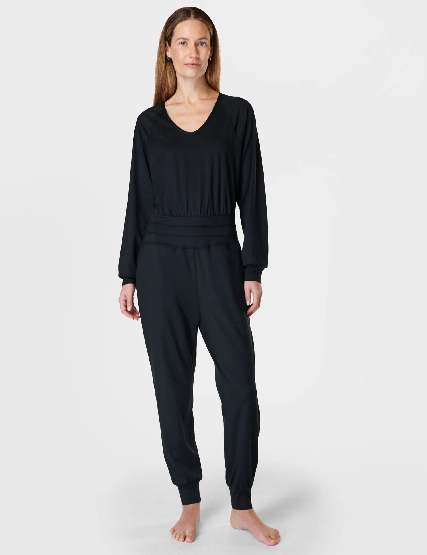 Sweaty Betty Gaia Yoga Long Sleeve Jumpsuit - Black 3 Sweaty Betty Gaia Yoga Long Sleeve Jumpsuit - Black
