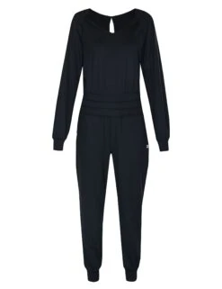 Sweaty Betty Gaia Yoga Long Sleeve Jumpsuit - Black 13 Sweaty Betty Gaia Yoga Long Sleeve Jumpsuit - Black -The Sports Edit Store sweaty betty gaia yoga long sleeve jumpsuit black sb9727 2