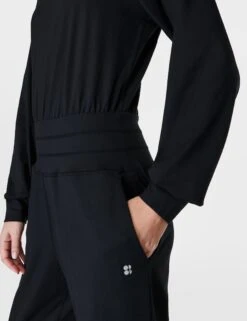 Sweaty Betty Gaia Yoga Long Sleeve Jumpsuit - Black 12 Sweaty Betty Gaia Yoga Long Sleeve Jumpsuit - Black -The Sports Edit Store sweaty betty gaia yoga long sleeve jumpsuit black sb9727 4