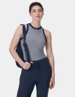 Sweaty Betty Harper Racer Vest - Navy White Stripe 11 Sweaty Betty Harper Racer Vest - Navy White Stripe -The Sports Edit Store sweaty betty harper racer vest navy white stripe sb9700 2