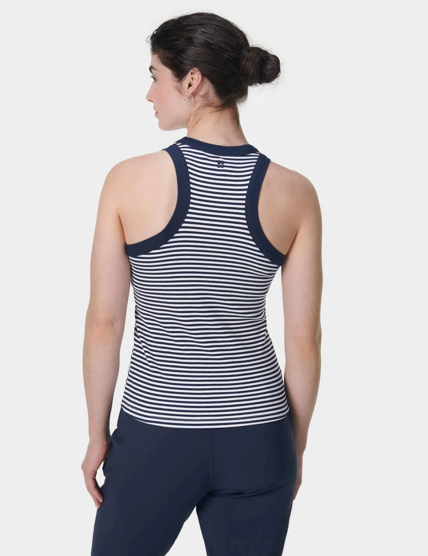Sweaty Betty Harper Racer Vest - Navy White Stripe 4 Sweaty Betty Harper Racer Vest - Navy White Stripe - Image 2