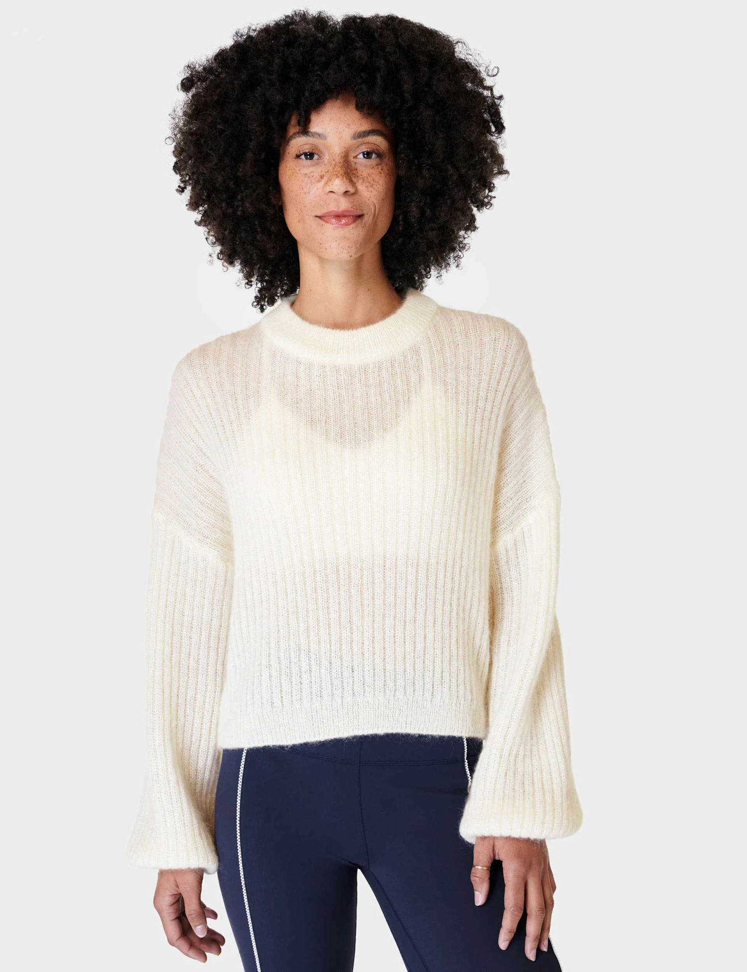 Sweaty Betty Hera Open Back Sweater - Lily White 4 Sweaty Betty Hera Open Back Sweater - Lily White - Image 2