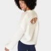 Sweaty Betty Hera Open Back Sweater - Lily White -The Sports Edit Store sweaty betty hera open back sweater lily white sb9679 2