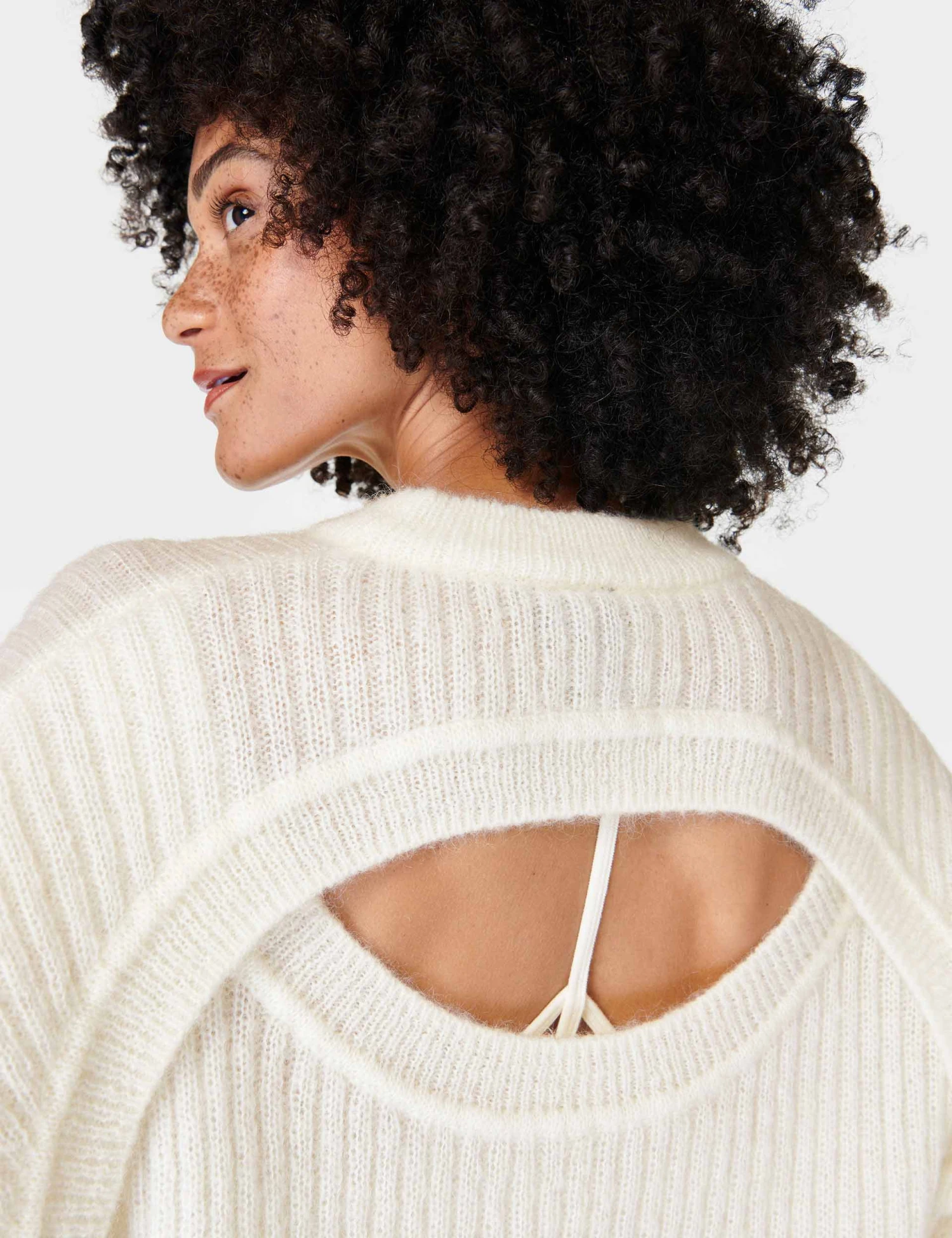 Sweaty Betty Hera Open Back Sweater - Lily White 7 Sweaty Betty Hera Open Back Sweater - Lily White - Image 5