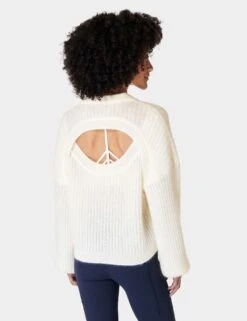 Sweaty Betty Hera Open Back Sweater - Lily White 11 Sweaty Betty Hera Open Back Sweater - Lily White -The Sports Edit Store sweaty betty hera open back sweater lily white sb9679 6