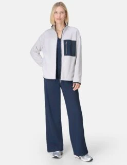 Sweaty Betty Mallow Zip Through - Mottled Grey/Navy Blue -The Sports Edit Store sweaty betty mallow zip through lily white marl sb10233 3