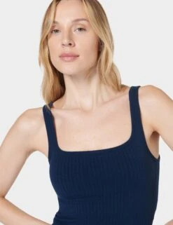 Sweaty Betty Mindful Seamless Bra Vest - Navy Blue -The Sports Edit Store sweaty betty mindful seamless bra vest navy blue SB8340A 4274 3