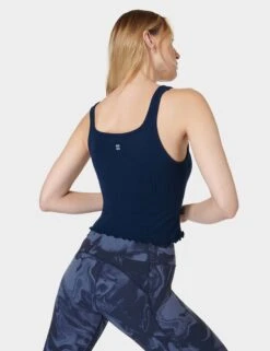 Sweaty Betty Mindful Seamless Bra Vest - Navy Blue -The Sports Edit Store sweaty betty mindful seamless bra vest navy blue SB8340A 4274 4