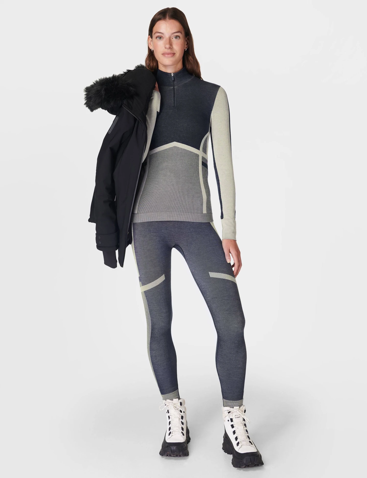 Sweaty Betty Modal Chevron Base Layer Legging - Navy Blue Studio White 7 Sweaty Betty Modal Chevron Base Layer Legging - Navy Blue Studio White - Image 5